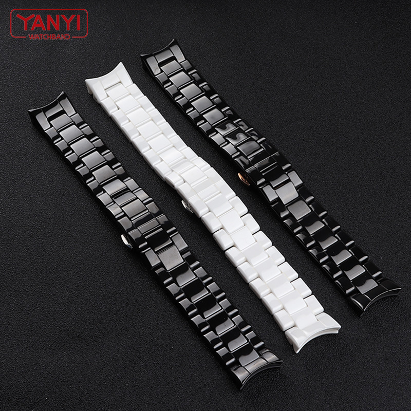 Ceramic Link Bracelet - Ceramic Watchband 22mm Strap for armani