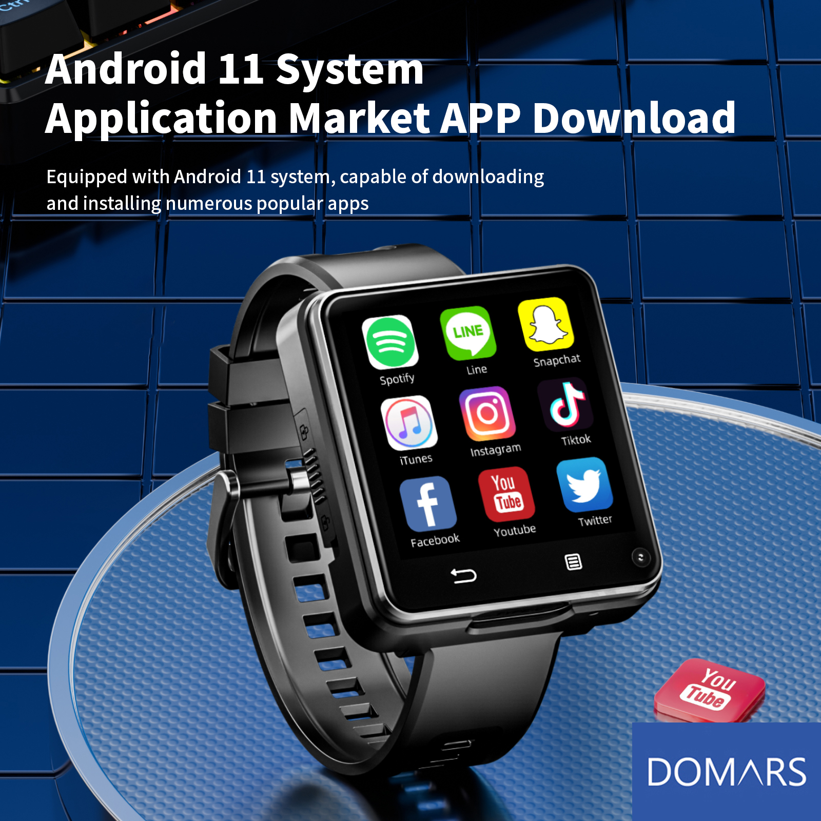 Smartwatch Headset - Domars Full Netcom multi-language Smart Watch