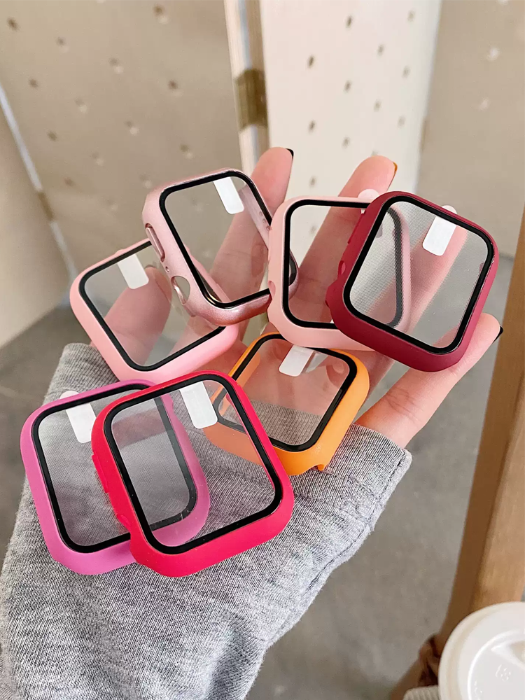 Tempered Glass+Case For Apple  - Smartwatch Band Accessories review and price