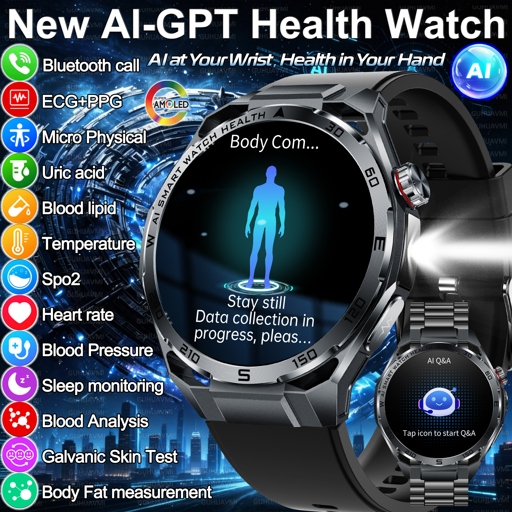 2026 New Body Fat AI Analysis  - Android Smartwatch Accessories review and price