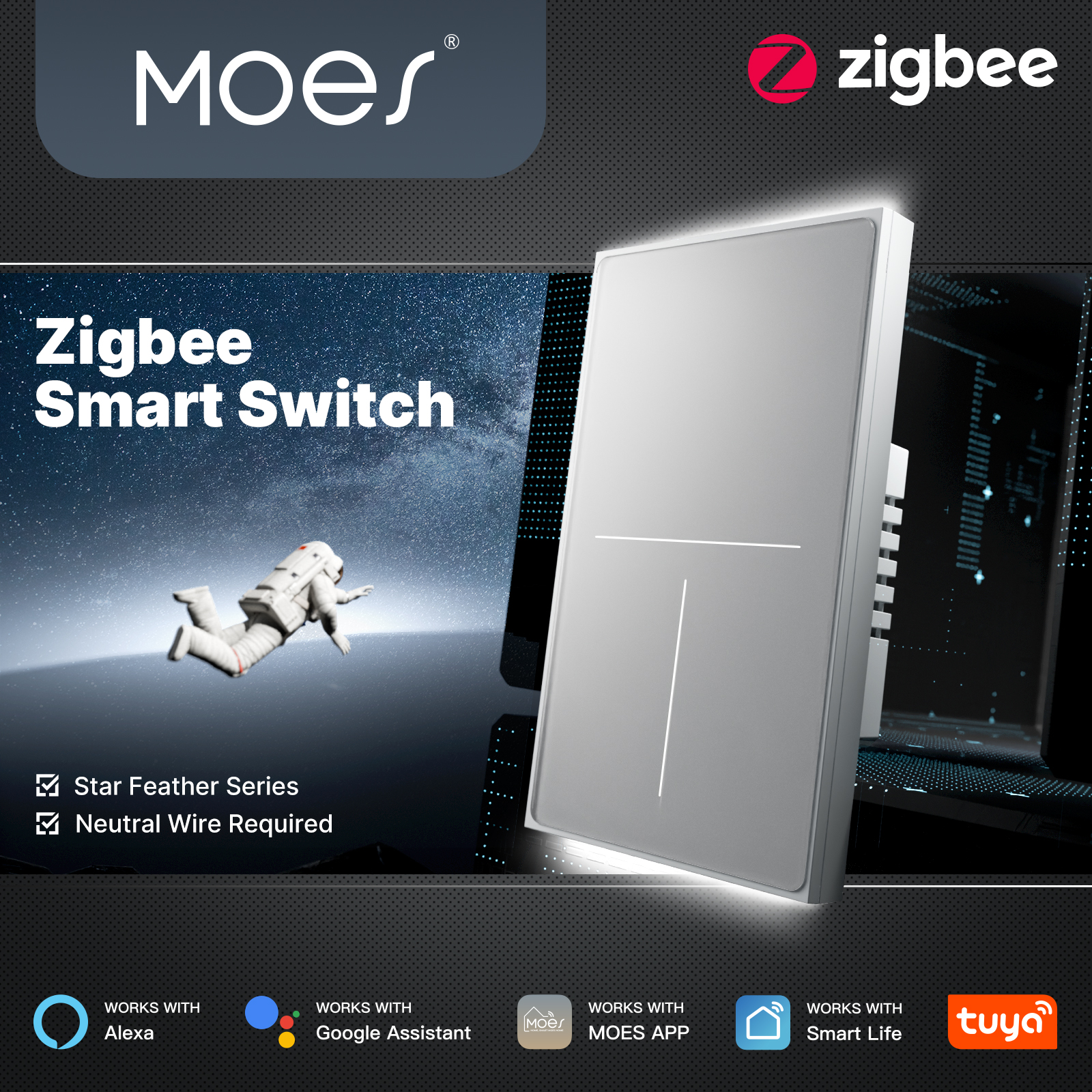 MOES Tuya ZigBee Star Feather  - Smart Accessories review and price