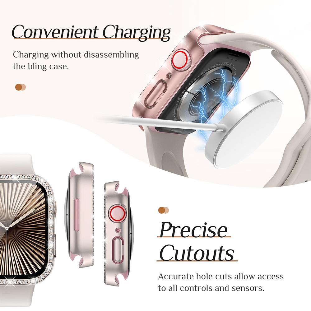 Diamond Case+Glass For Apple w - Watch Case Bumper review and price