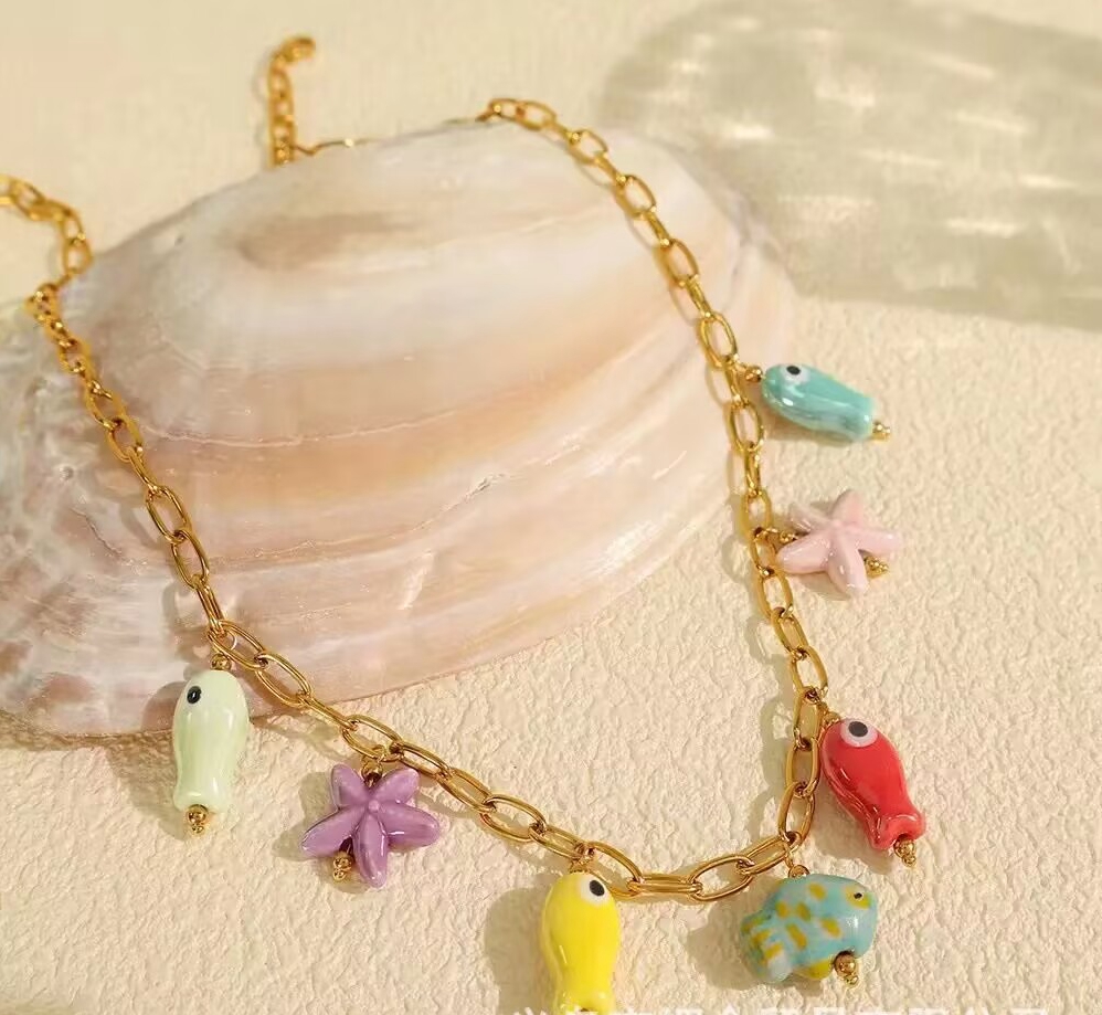 5Pcs New Summer Colorful Ename - Ceramic Link Bracelet review and price