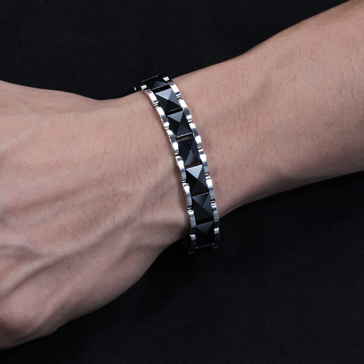 ARADOO Minimalist Pyramid Desi - Ceramic Link Bracelet review and price