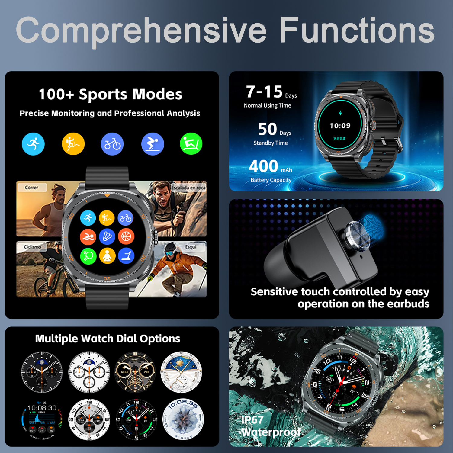 TWS 2in 1 Smart Watch with Hea - Smartwatch Headset review and price
