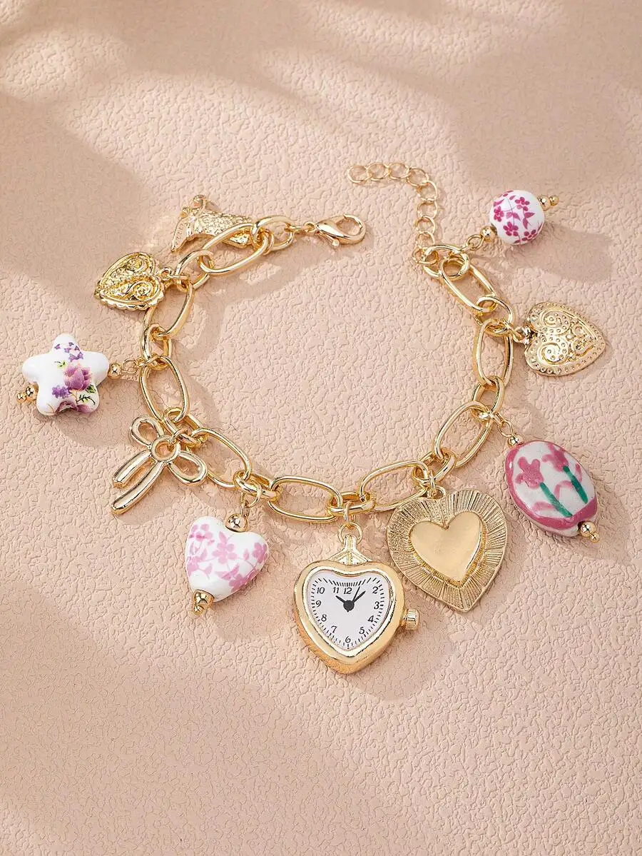 Handmade Floral Porcelain Char - Ceramic Link Bracelet review and price