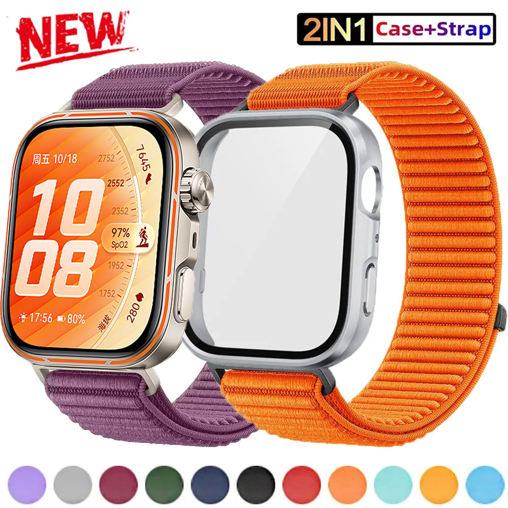 Tempered Glass Case+Sport Stra - Smartwatch Band Accessories review and price
